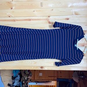 Striped quarter sleeve dress
